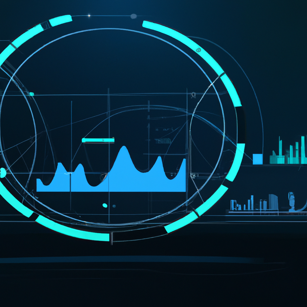 Аналитическая панель с графиками и метриками, тёмный интерфейс